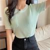 Moda Qizlar Mayin Shamli Xarakter Dumaloq Bo'yinli Trikotaj Toplar Ayollar Kundalik Yozgi Zarur Qulaylik va Usul Slim Fit Pulloverlar Maykalar