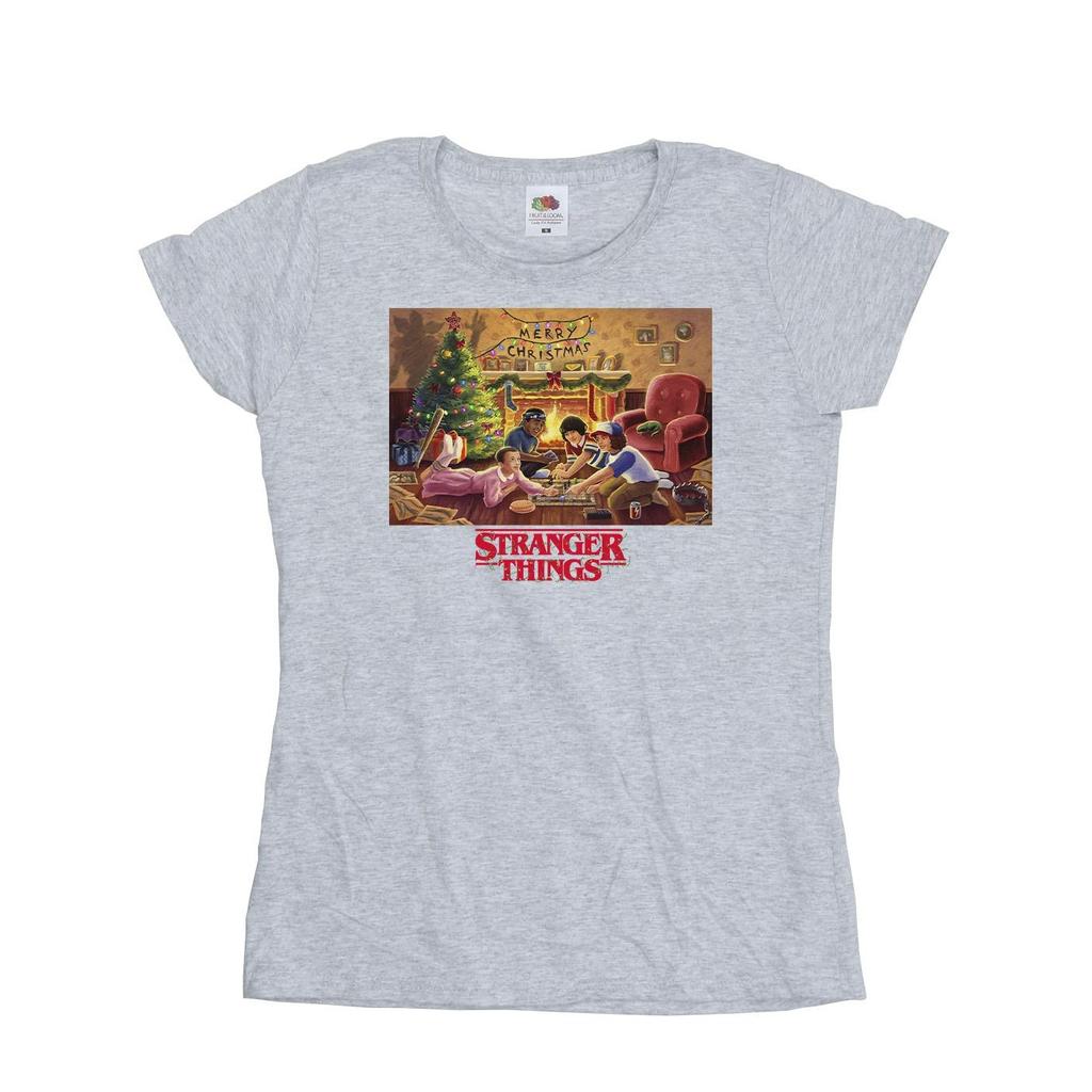 Netflix Womens/Ladies Stranger Things Christmas Gathering Cotton T-Shirt
