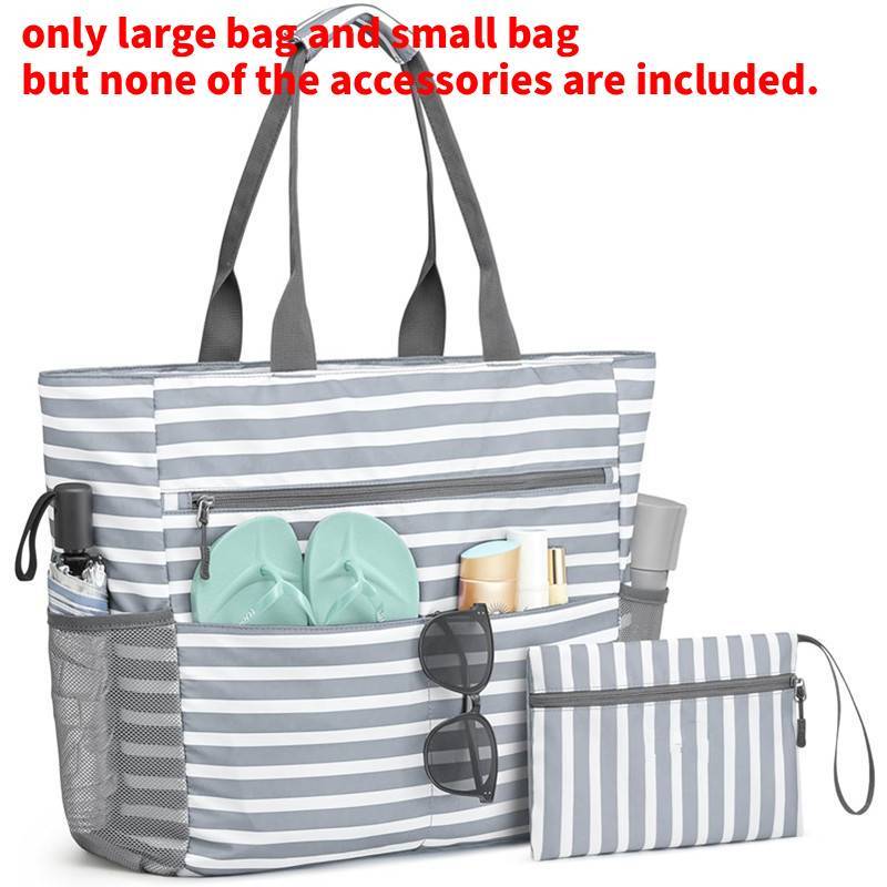 Large Capacity Waterproof Beach Tote Bag With Lightweight Construction For Travel And Outdoor Activities