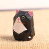 Деревянная резная фигурка кошки, ручная резьба по дереву, художественная статуэтка котенка, маленькая скульптура животного, украшение для домашнего офиса, рабочего стола, орнамент