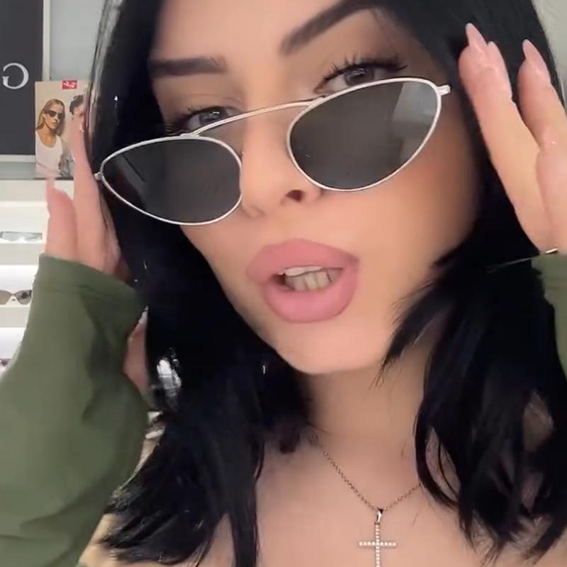 Трендовые металлические солнцезащитные очки «кошачий глаз» 2024 для женщин - европейский и американский уличный стиль