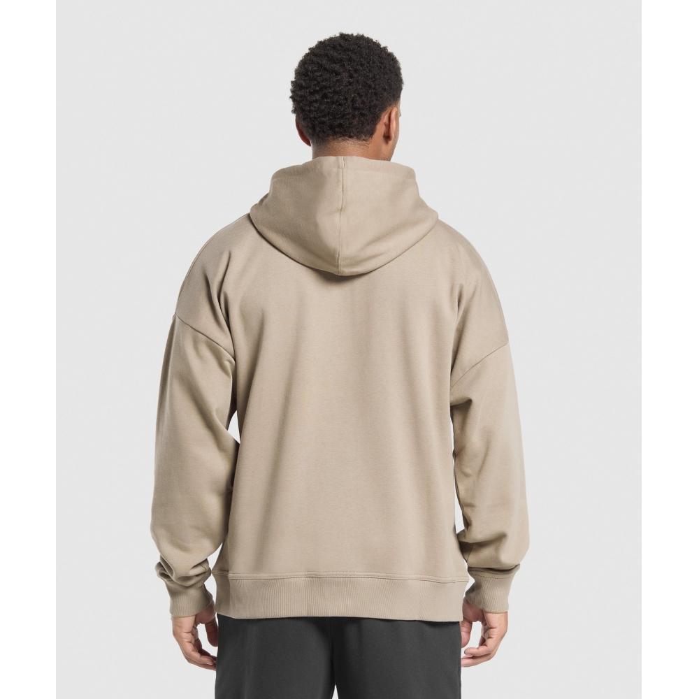 Gymshark Crest Oversize Hoodie на молнии Lifestyle Brown A5a9t Nc0s