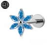 Custom Titanium Body Jewelry  Romantic Fashion Stud Earrings Unisex Flower Gold Plated Cubic Zircon Fine Jewelry Gift