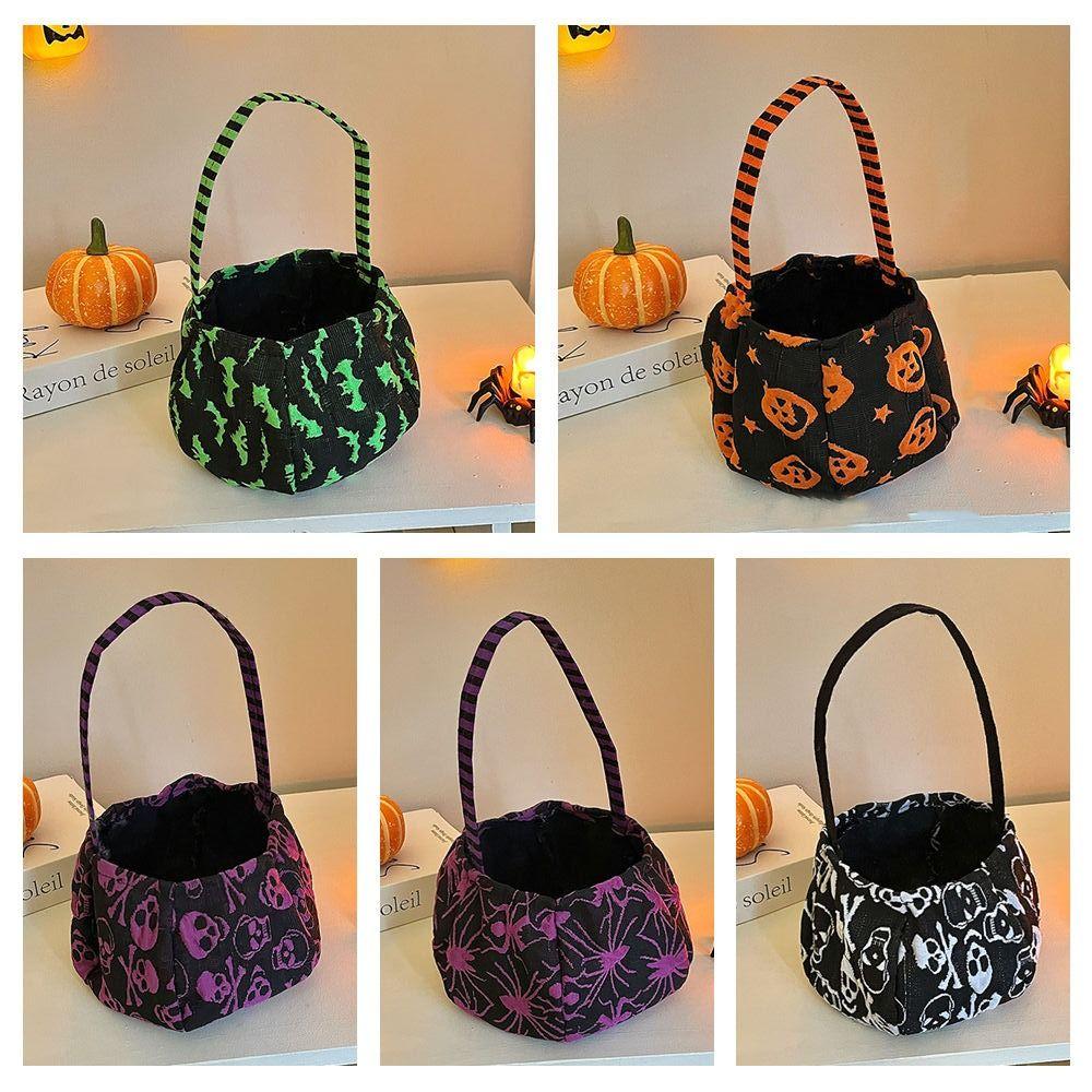 Gifts Pouch Halloween Candy Bag Cloth Stuffed Cotton Tote Bags Kawaii Pumpkin Candy Bucket Gift