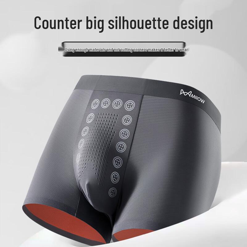 MaoRen Men's Ice Silk Breathable Antibacterial Boxer Briefs (3-Pack)