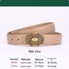 Genuine Cowhide Retro Carved Women's Belt - Simple Literary Style for Denim Casual Wear