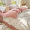 A-Class Double-Layer Yarn Floral Bedding Set Bubble Cotton Skin Friendly Summer Duvet Cover Sets Ins Soft Bed Linens for Home