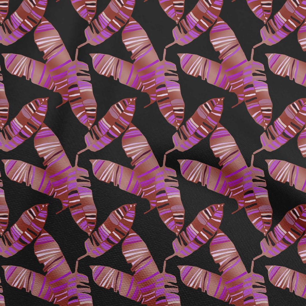 oneOone Georgette Viscose Brown Fabric Leaves Sewing Material Print Fabric By The Yard 42 Inch