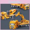 Excavator Simulation Mixer Truck Mounted Soil Truck Toy Model Rotate Can