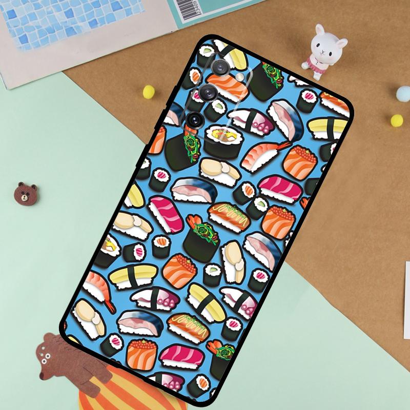 Food Sushi Soft Case For Samsung Galaxy S25 Ultra S9 S10 S20 FE S21 S22 S23 Plus S24 Ultra Funda Cover
