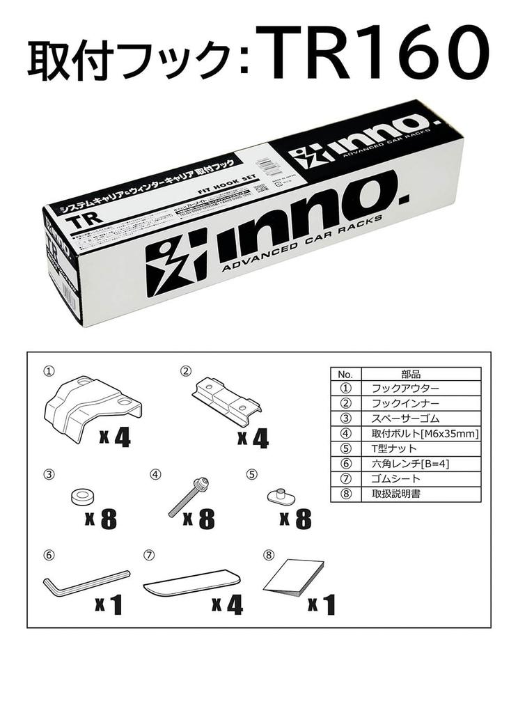 Carmate inno Базовые монтажные крюки для багажника на крышу для Subaru Legacy Outback и других TR160 (2014-) Модели,