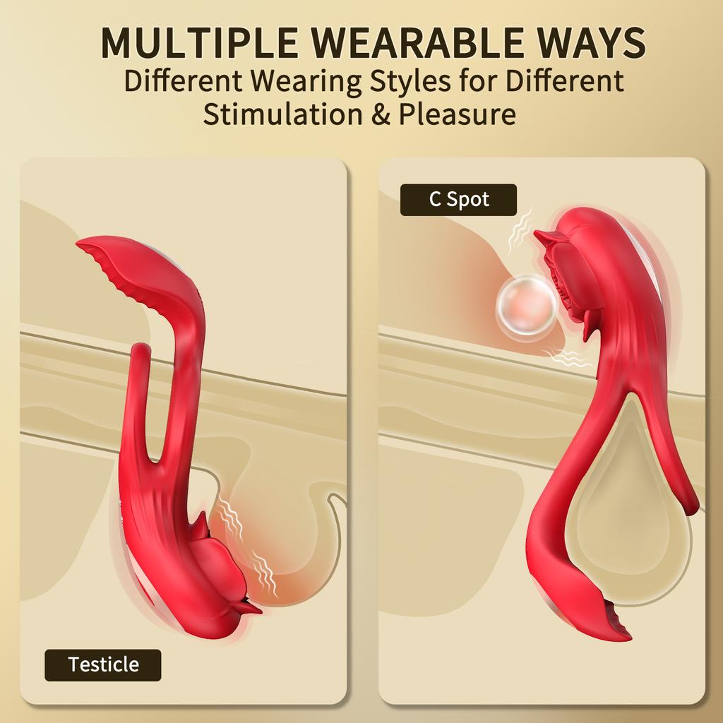 Vibrating Cock Ring Delayed Ejaculation Clitoral Stimulator Testicle Massager Penis Ring Vibrator Male Adult Sex Toy for Couple