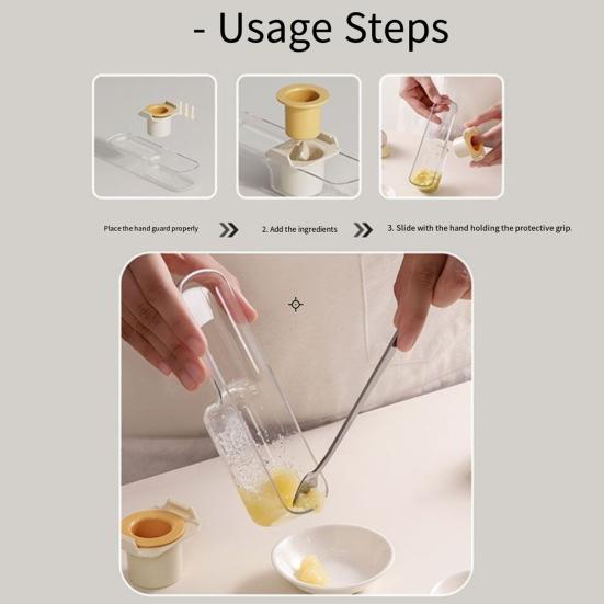 Мини-овощерезка с защитой для рук, лезвия из нержавеющей стали, 3-в-1: нарезка, шинковка, измельчение, маленькая овощерезка-кубиками