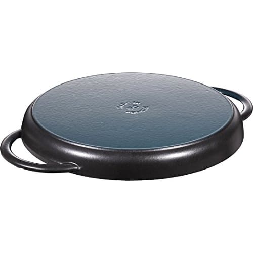 Staub Pure Grill Round Black 30cm Grill & Frying Pan, Double-Handled, Cast Iron, Enamel, Induction Compatible [Official Japanese Product] 40511-521