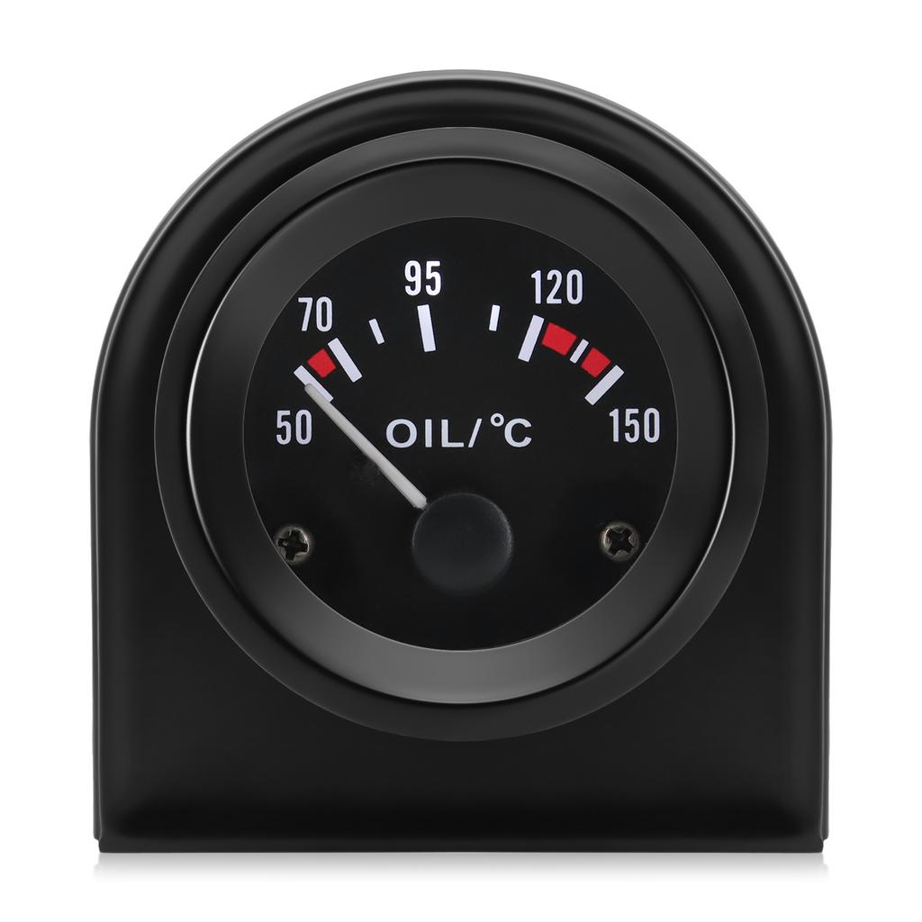 Jauge de température d'eau/huile, pression d'huile PSI, voltmètre, niveau de carburant, 2' 52MM, noire, avec support pour voiture 12V