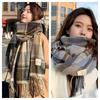 Soft Winter Plaid Scarf Warm Wrap Shawls New Long Tassel Scarves  Girls