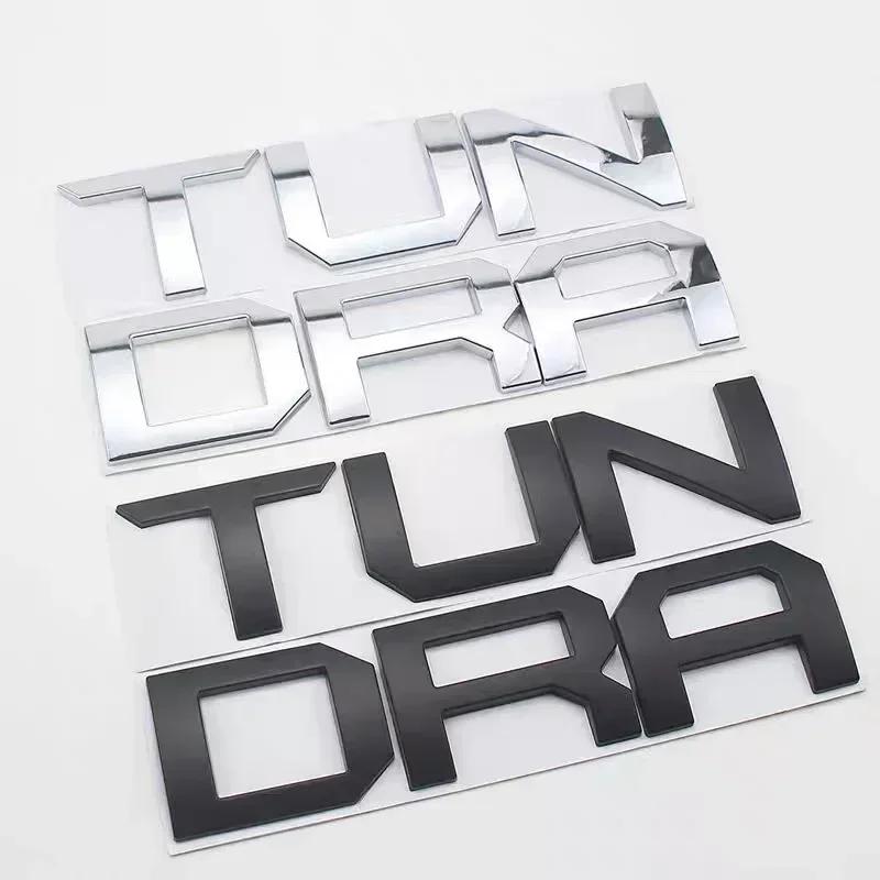 3D glossy black silver letters For Toyota TUNDRA Trunk Emblem Badge Stickers car accessories modified car sticker