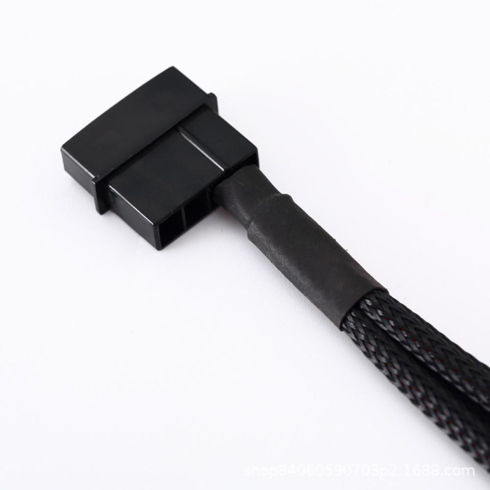 Black Braided Sleeve PWM Fan Splitter Cord 1 to 1/2/3/4 Universal 3/4Pin Molex Power Adapter Desktop PC Cooling Fan Extension