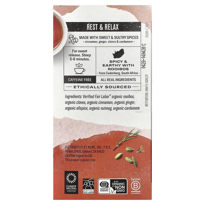 Organic Herbal Teasan, Rooibos Chai, Caffeine Free, 18 Non-GMO Tea Bags, 1.71 oz (48.6 g)