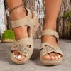 Fashion Stylish Women's Summer Cross Wedges Sandals Soft Summer Shoes Women Platform Sandalias Mujer Elegant Wedges Shoes