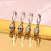 Sijing Tide Cool Horror Ghost Head Ear Buckle Trend Earrings Zircon Black Eyes Skull Earrings