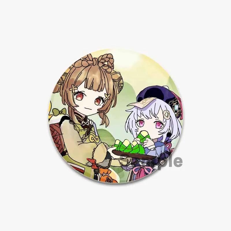 32/44/58mm Genshin Impact Badges Cute Game Anime Lapel Pins 32/44/58mm Round Broochs for Backpack Clothes Accessories Fan Jewelry Gifts