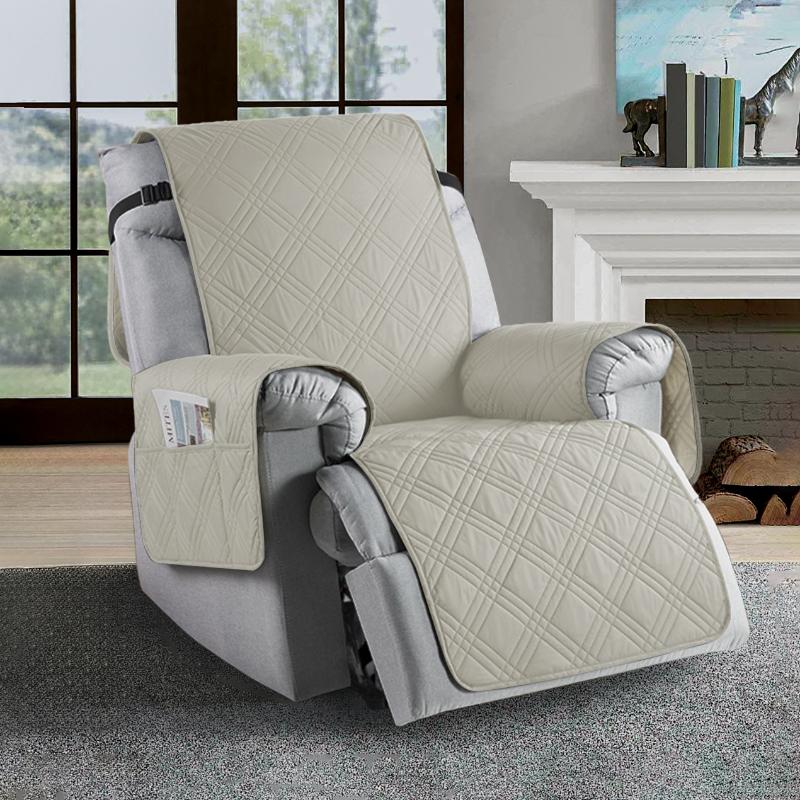 Non Slip Cover Waterproof Recliner Chair Cover for Recliner Chair with Pocket Reclining Chair Armchair Protector Cover