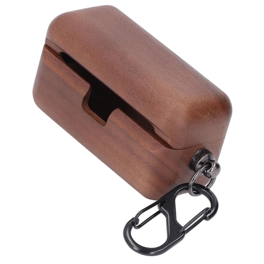 Wooden Case for AZ80 Prevent Falls Bumps Fine Polished Wood Protector Charging Case for Bluetooth Earbuds