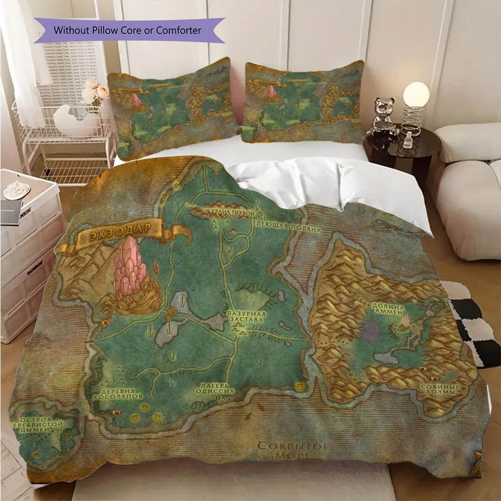 Fantasy Realm Exploration Three-piece set (1 * duvet cover + 2 * pillowcase, without core) 2D Flat Christmas birthday gift Bedding set