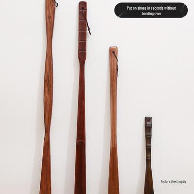 Рожок для обуви из цельного грецкого ореха с длинной ручкой - Деревянная ложка для обуви для легкого использования без наклона