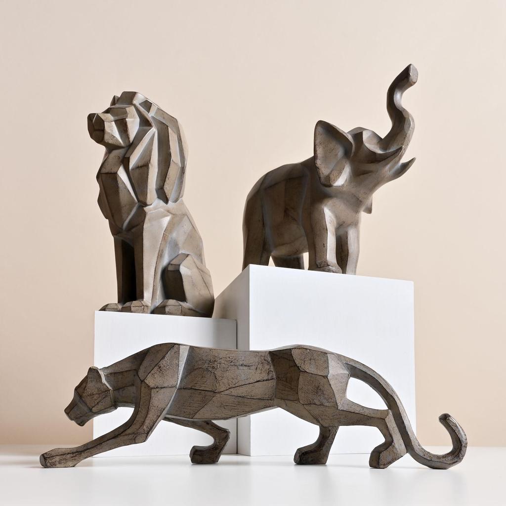 Naturecraft Geometric Sitting Lion Figurine