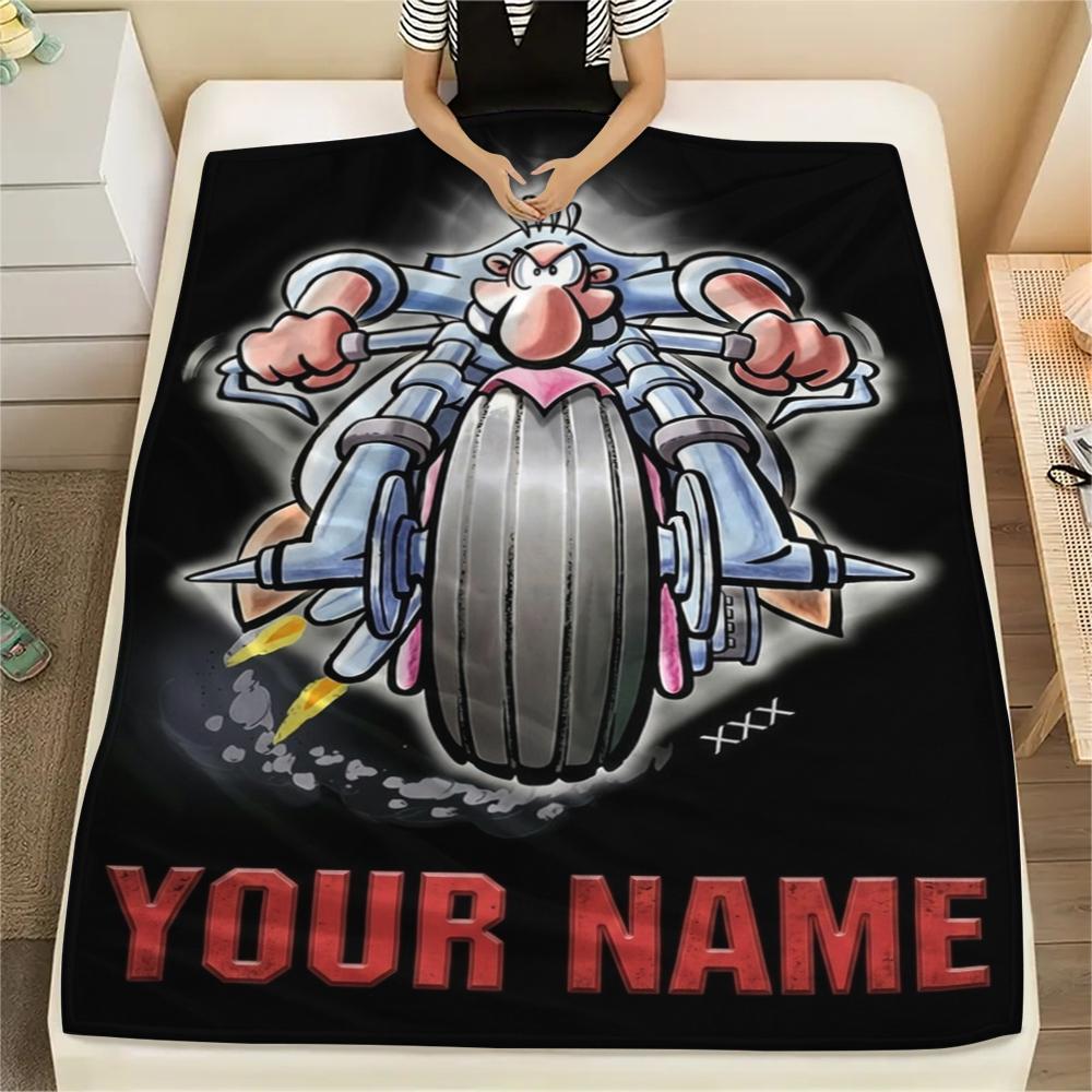 1PC Custom Name Werner Comic Patterned Flannel Blanket Suitable For All Seasons for Home Decor Warmth and Comfort Gifts Holiday Present_xia