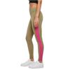 Legging femme - Urban Classics - Color Block - Vert kaki/violet - Taille XL - Fitness