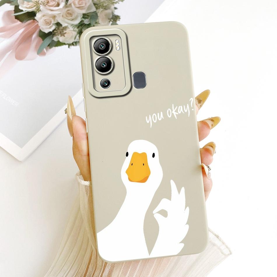 For Infinix Hot 12 12 Play Cute Cat Flower Cartoon Phone Case For Infinix Hot12i Hot 12Play Shockproof Soft Silicone Bumpers