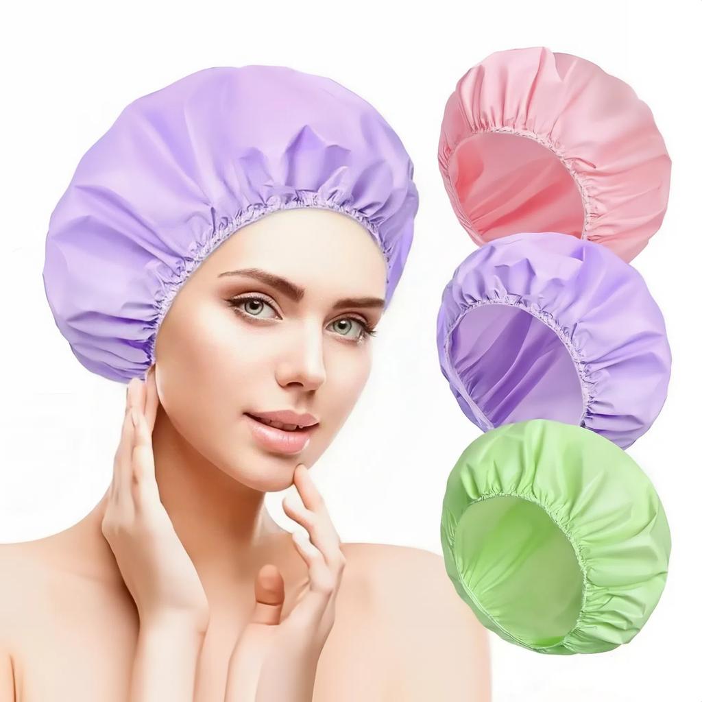 Reusable Bath Hair Cap Thickened Double Drying Hair Cap New Waterproof Shower Caps  for Women