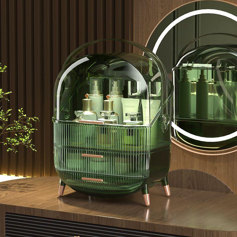 Большая вместительная коробка для хранения косметики, водонепроницаемый пылезащитный настольный органайзер для макияжа, прозрачный ящик для хранения средств по уходу за кожей