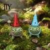 Resin Frog Ornament Miniature Figurine, Little Statue with A Party Garden Hat, Decorative for Outdoor Courtyard Animal Statues