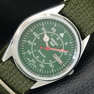 ЯПОНСКИЕ ВИНТАЖНЫЕ ОТРЕМОНТИРОВАННЫЕ МУЖСКИЕ ЗЕЛЕНЫЕ ЧАСЫ SEIKO 5 АВТОМАТИЧЕСКИЕ 6309A a442292-1