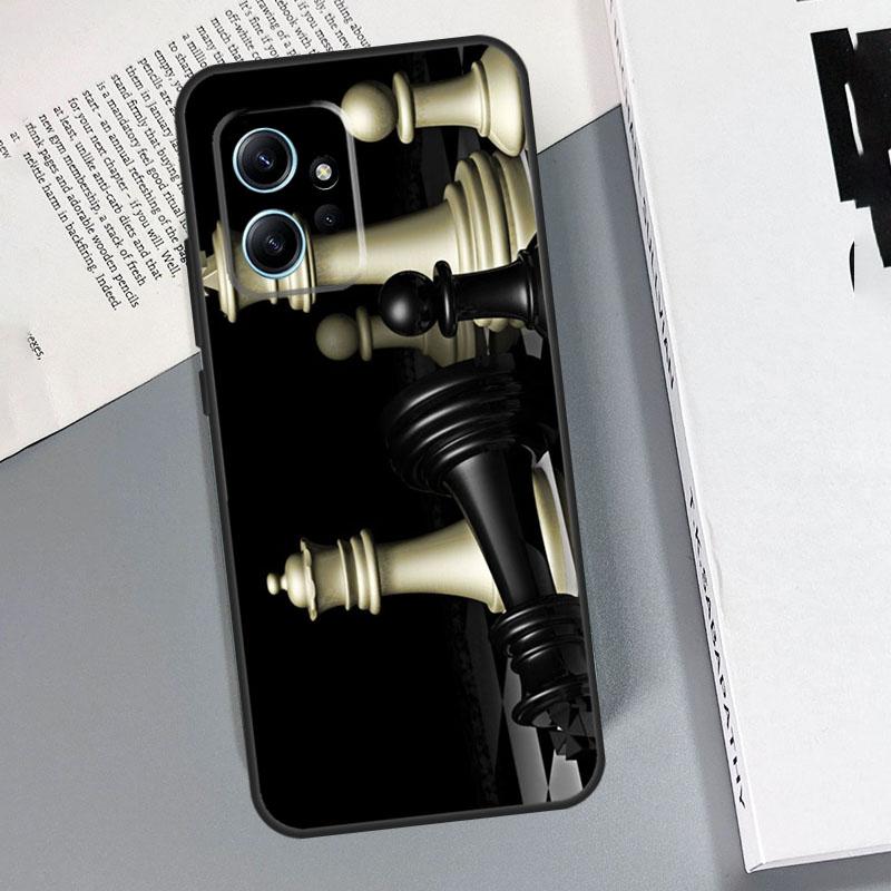 Чехол-книжка Шахматная доска Dark Horse для Xiaomi Redmi Note 13 11 10 12 14 15 Pro Plus Чехол для Redmi 15 15C 14C 10C 13C 12C