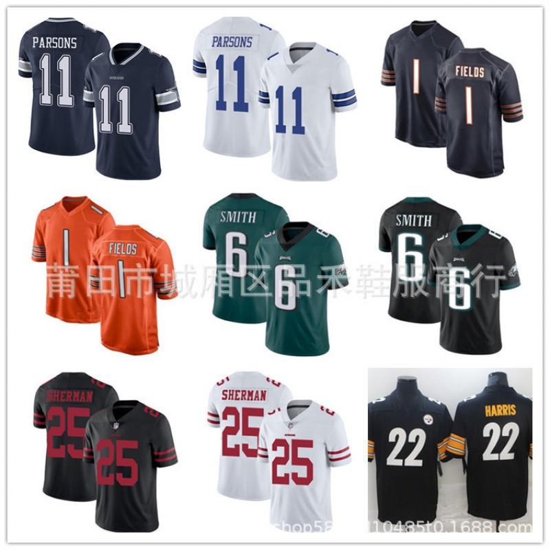 NFL Team Football Jerseys Cowboys 11 Eagles 6 Steelers 22 Bears 1 49ers 25 Rookie Shirts Men Women