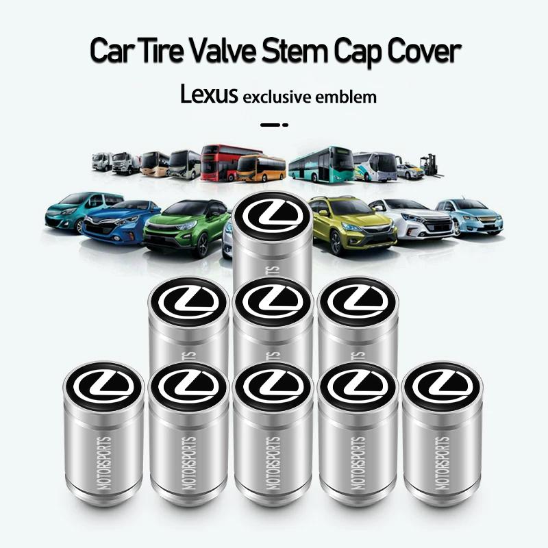4Pcs Car Wheel Tire Valve Caps Covers Auto Accessories For Lexus GX460 Fsport IS200 LC500 IS220d GS430 RX270 IS200t NX RX450h RX
