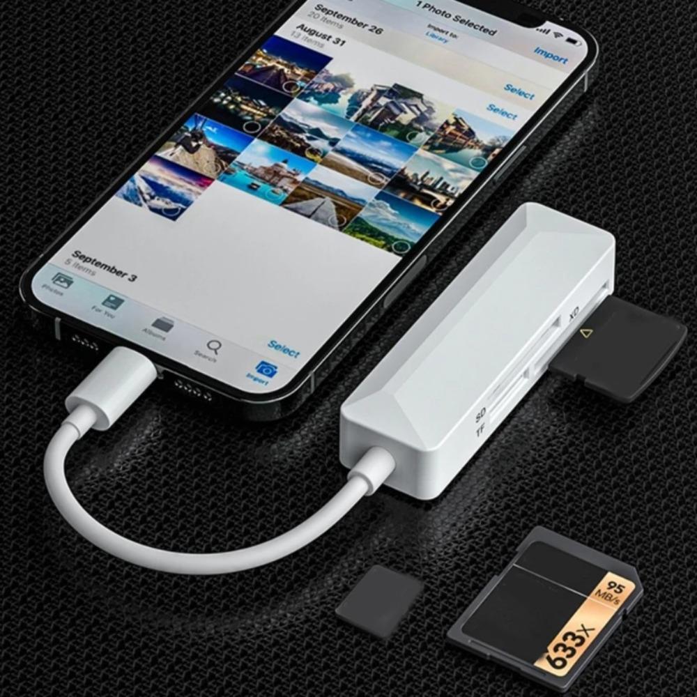 3-in-1 OTG Card Reader Lightting Type-C Two Versions Supports XD SD TF U Disk Mouse Camera Photo Transfer for ioS Android Laptop
