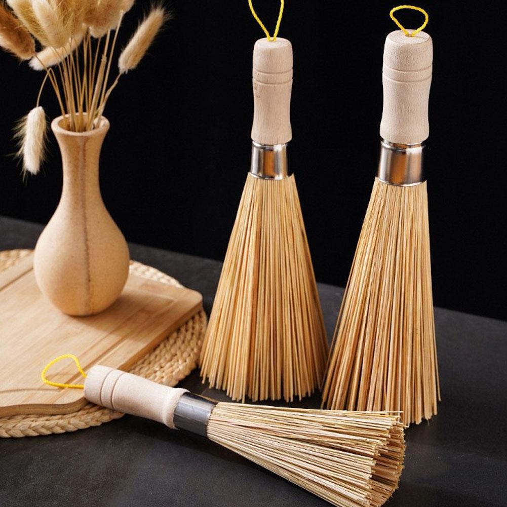 Длинная ручка из натурального бамбука щетка для посуды бытовой вок для домашнего ресторана инструмент щетка для чистки Supp P0H9