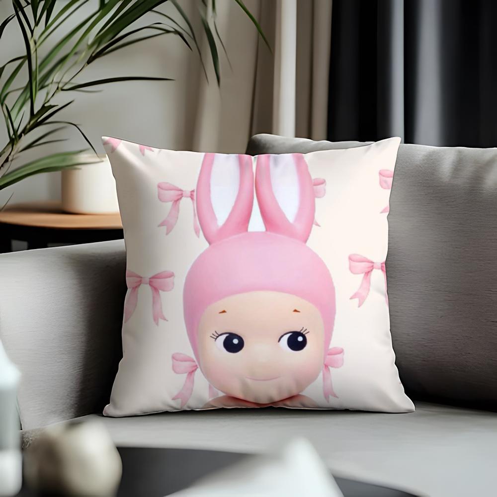 New SSonny Angelable Cushion Cover Antidustmite Pillowcase Invisible Zipper Silky Short Plush Sofa Cushion Cover
