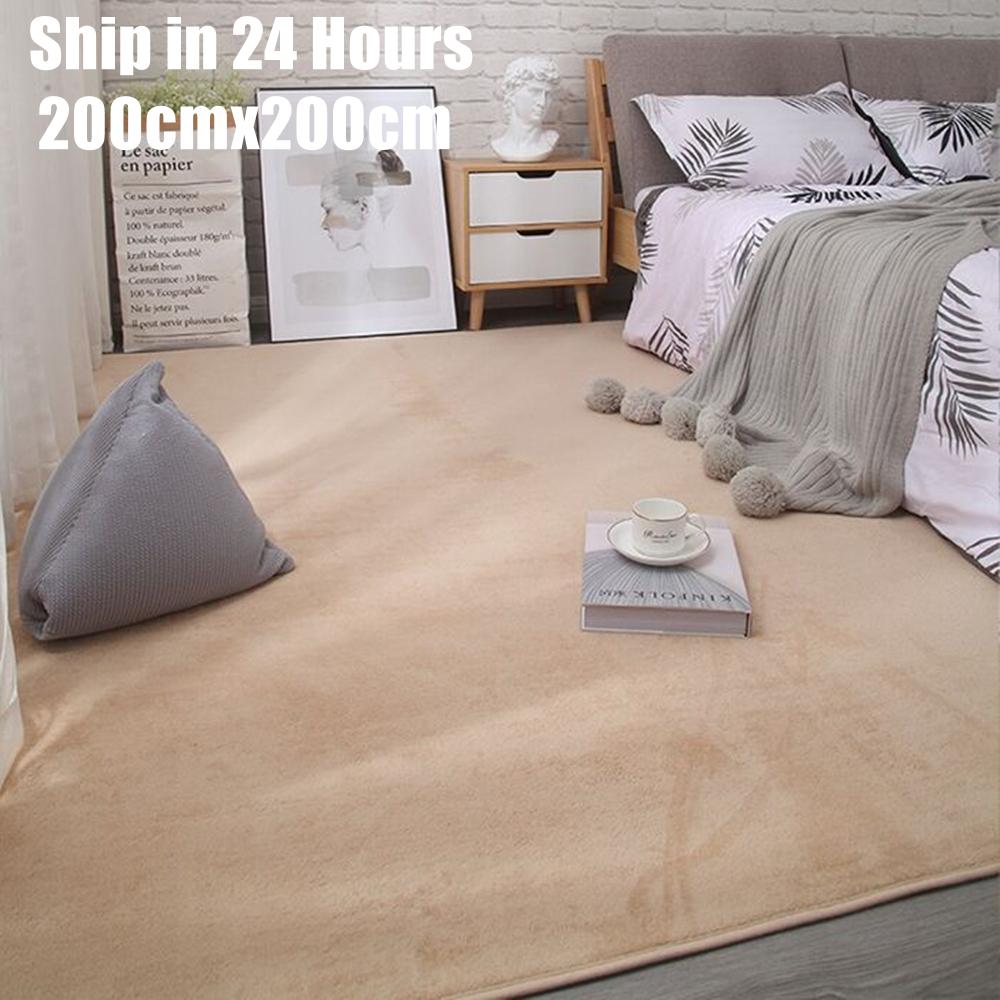 Большой пушистый скандинавский коралловый бархатный ковер, ковры для гостиной, мягкий домашний декор, спальня, детская комната, плюшевые украшения, ковер для салона 