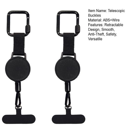 Anti-Theft Phone Tether with Belt Clip Retractable Steel Line Universal Locking Carabiner Prevent Drops Phone Leash for Travel Hiking