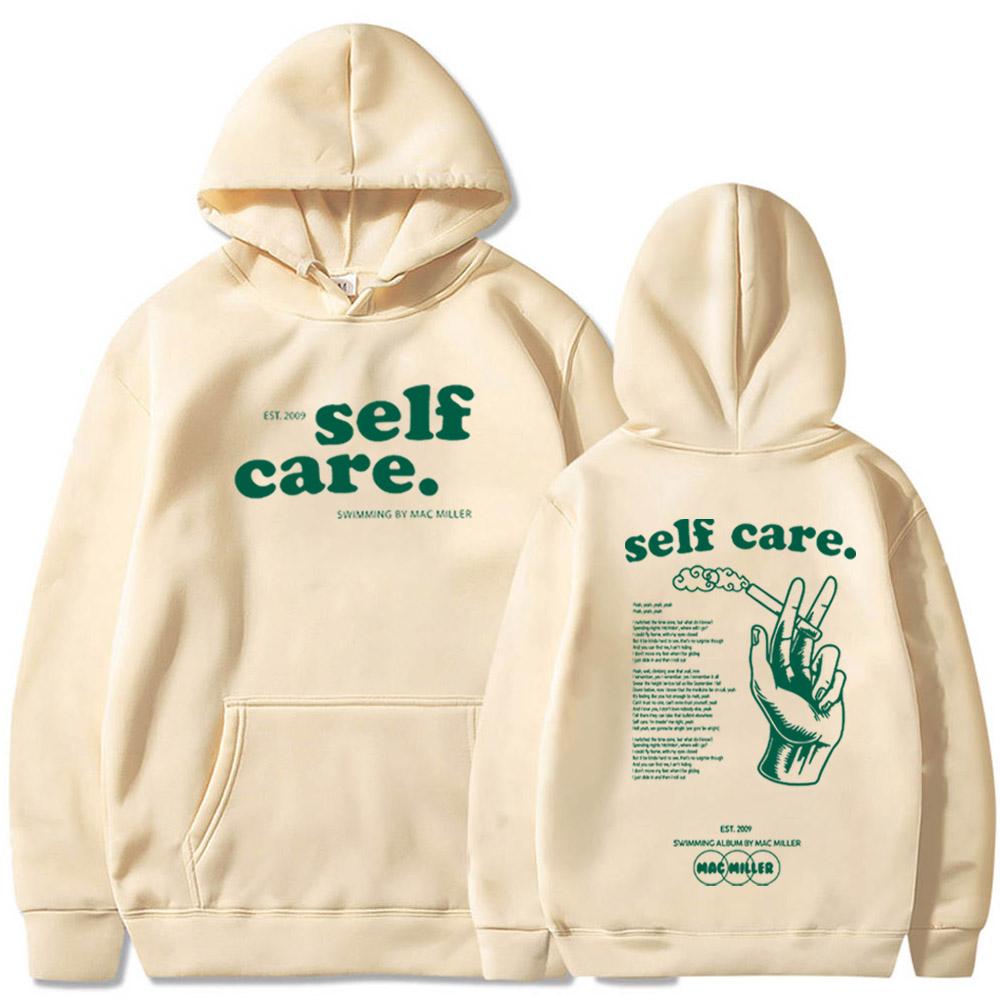 Mac M Self Care Hoodie Swimming Album Hoodie Mac M Fan Gift Self Care Merch Pullover Tops Streetwear Unisex