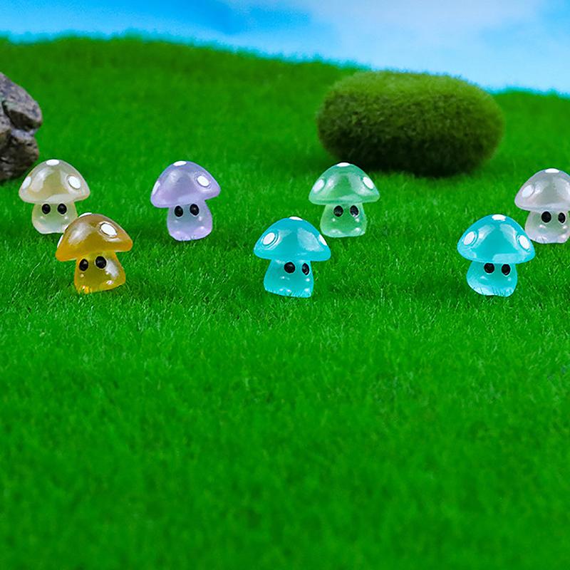 5 шт. красочные светящиеся крошечные грибы мини-статуэтки миниатюрные светящиеся грибы сказочные садовые аксессуары домашний декор своими руками