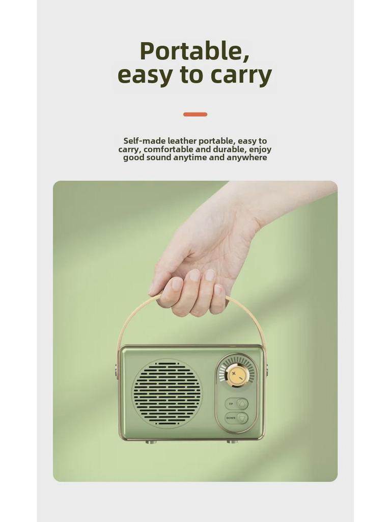 Ретро-динамик Bluetooth с портативным сабвуфером для использования на открытом воздухе – Мини-дизайн с USB и доступом к карте памяти, идеальный аудиоподарок для девушки