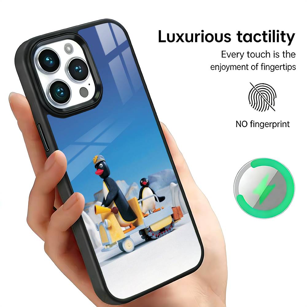 P-Pingu Cute P-Penguin Phone Case For IPhone17 16 15 14 13 12 11 Plus Pro Max Plus Wireless Charger Cover Funda